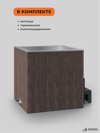 Ледяная купель Scandinaf Arctic 100B, 1-2 чел.,  AISI 316L, коричневый