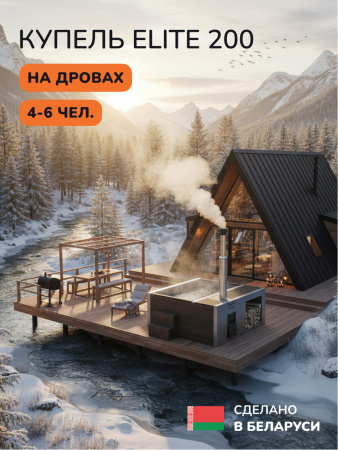 Купель с подогревом на дровах Scandinaf Elite 200B, 4-6 чел., коричневый, AISI 304
