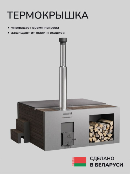 Купель с подогревом на дровах Scandinaf Elite 260, 4-6 чел., AISI 304, коричневый