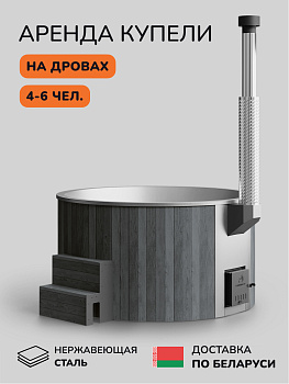 Аренда купели с подогревом на дровах Scandinaf Furako 200S, 4-6 чел., 1 день, доставка